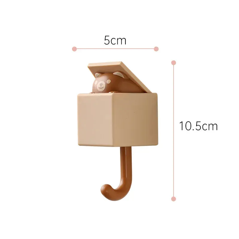 1 PCS Creative Cat Hook Cute Seamless Dormitory Bedroom Door Hangers Hooks Key Umbrella Towel Cap Coat Rack Wall Decoration