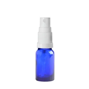 10ml Blue Glass Aromatherapy Bottle with Spritzer - White (18/410)