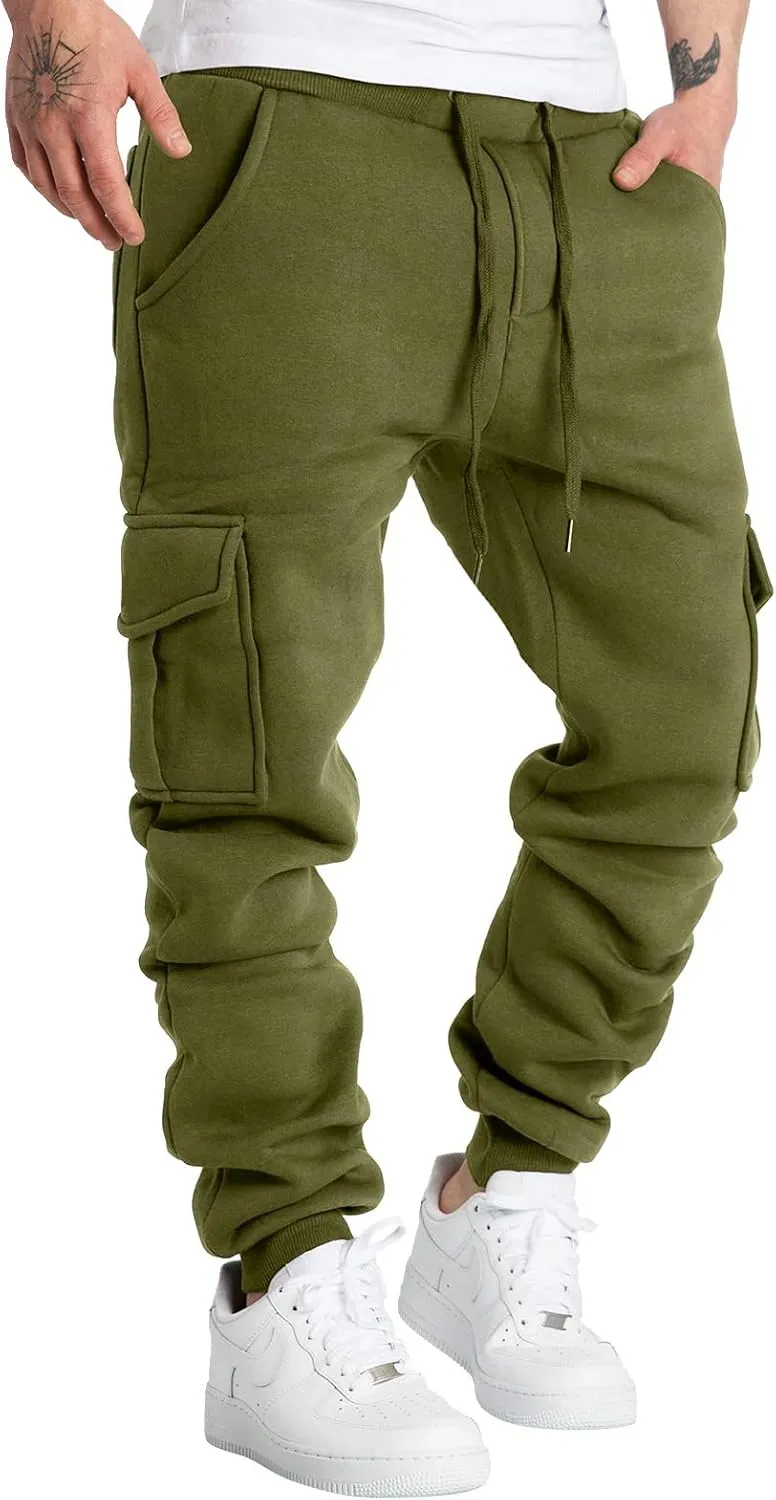 2023 Jogger Pants for Men, Men's Cargo Sweatpants Casual Joggers Athletic Plus Size Loose Stretch Baggy Trousers with Pocket