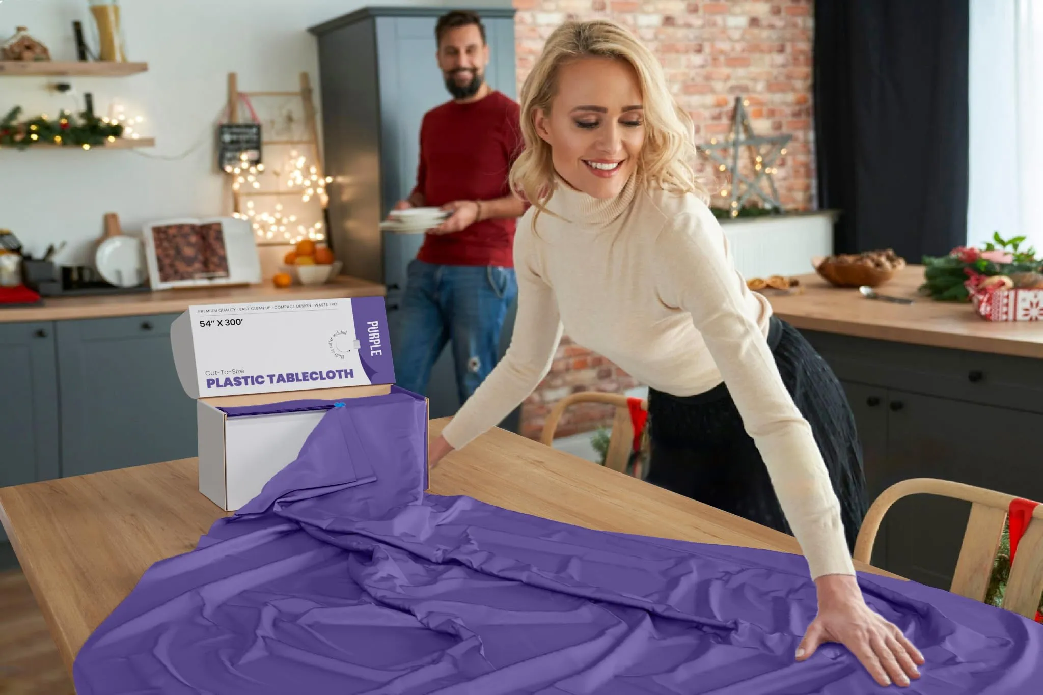 54 In. x 300 Ft. Cut To Size Table Roll | Purple