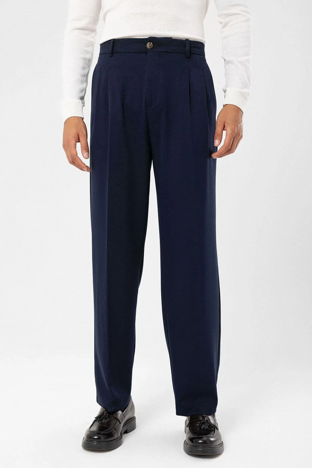 ANT High Waist Pleated Comfortable Fit Men's Trousers - Rialto
