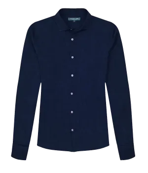 Antonio Linen Shirt in Midnight
