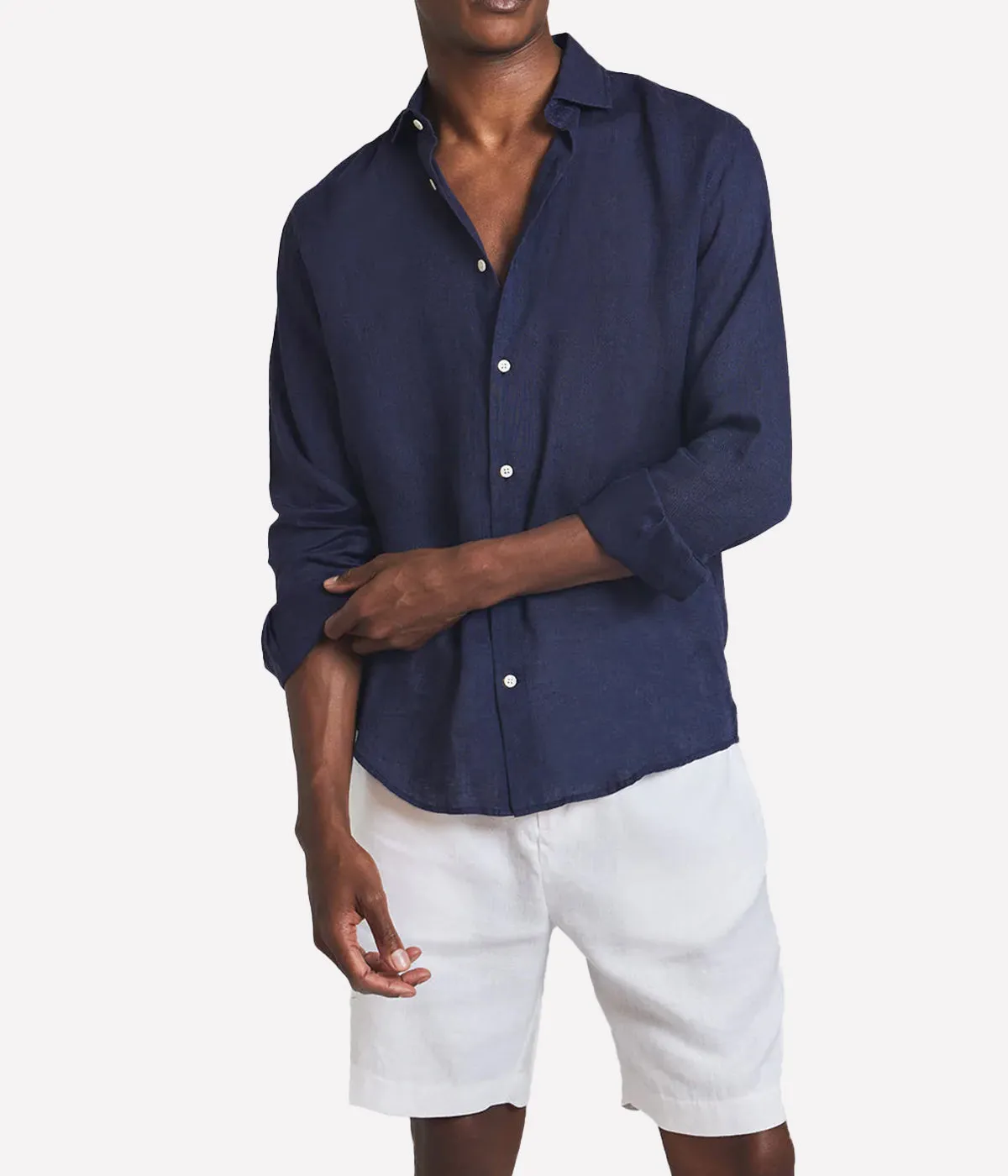 Antonio Linen Shirt in Midnight