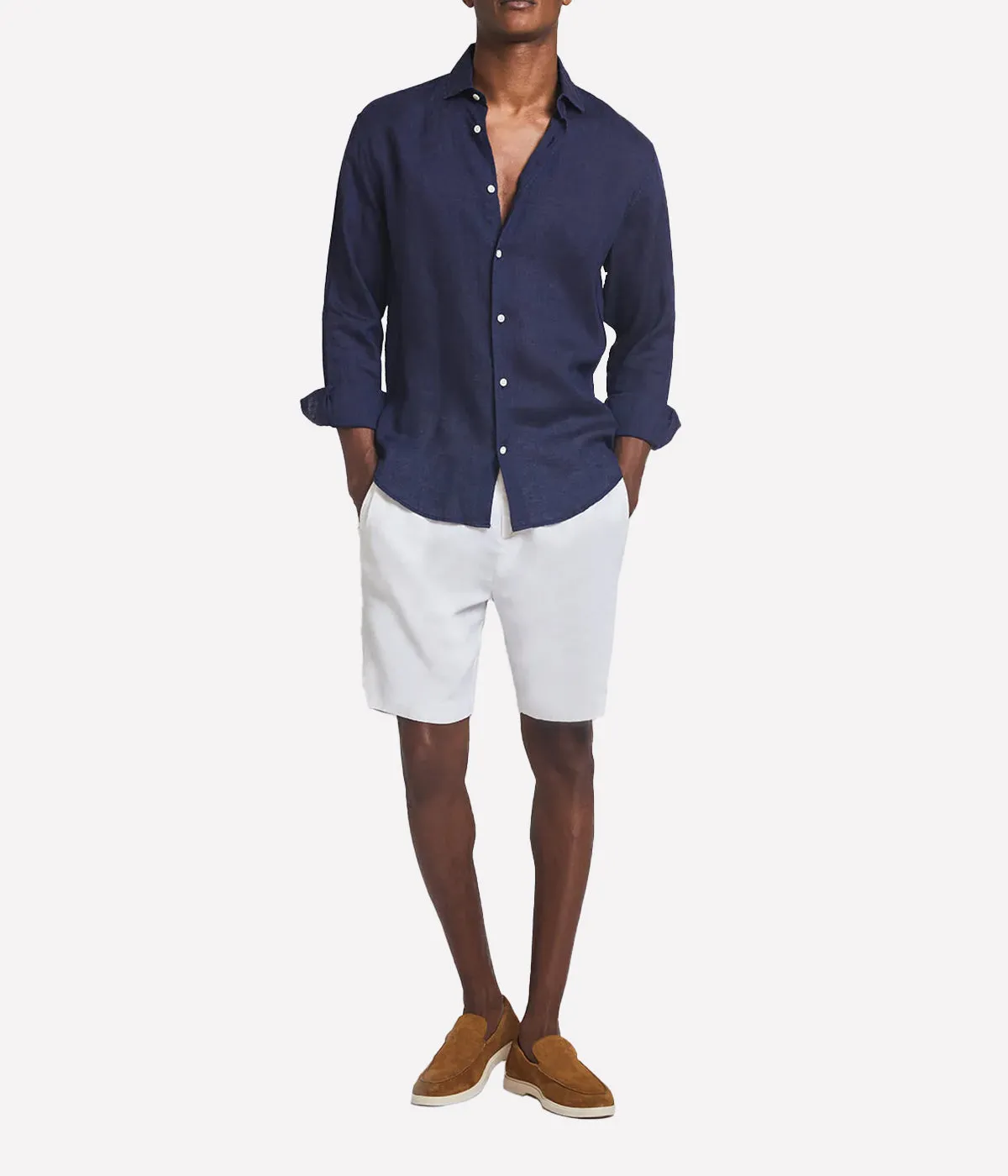Antonio Linen Shirt in Midnight