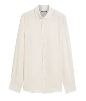 Antonio Linen Shirt Long Sleeve in Ecru