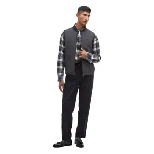 Barbour Leyburn Knitted Gilet In Black Carbon