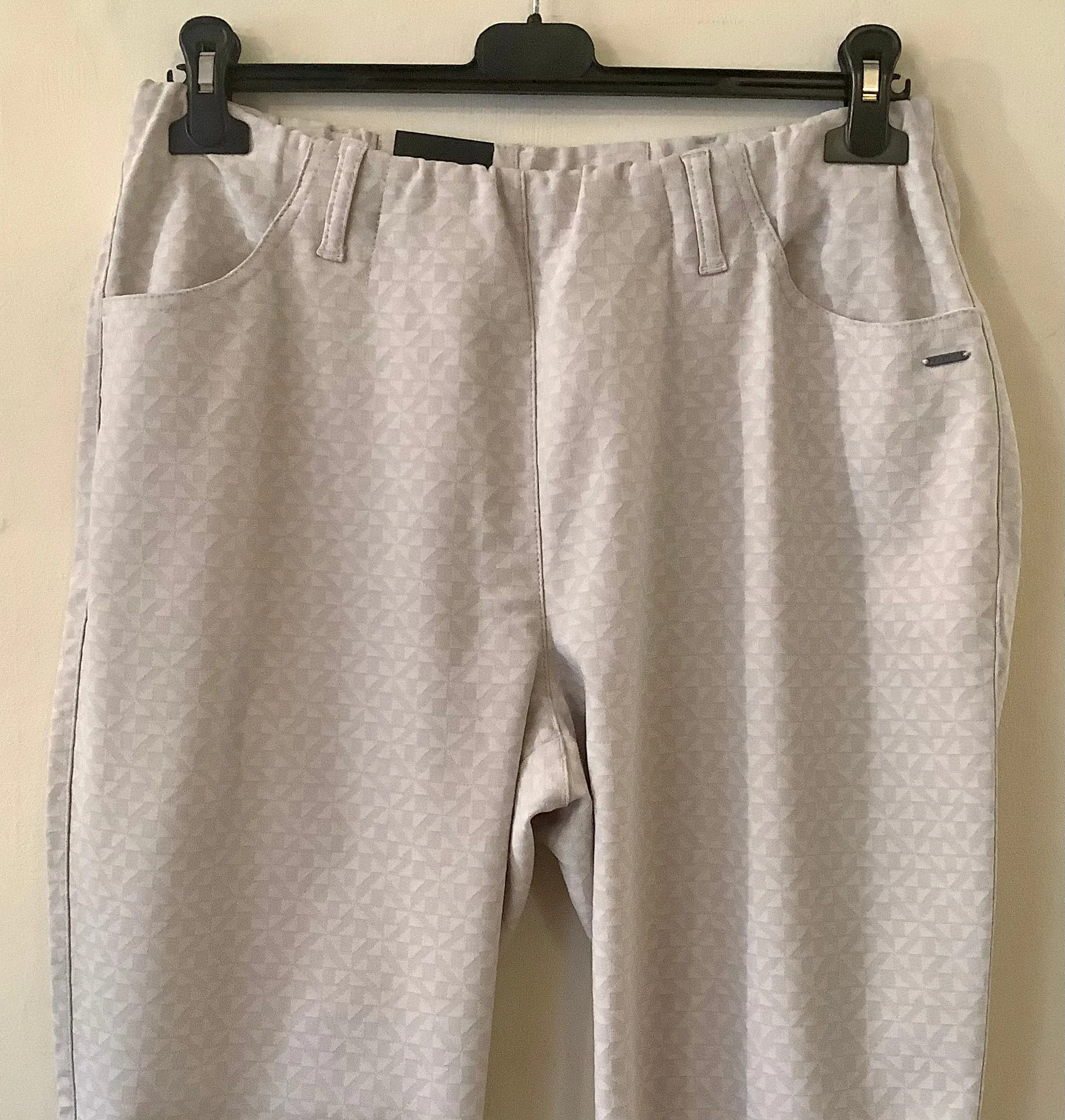 Beige Jacquard Trousers - Laurie