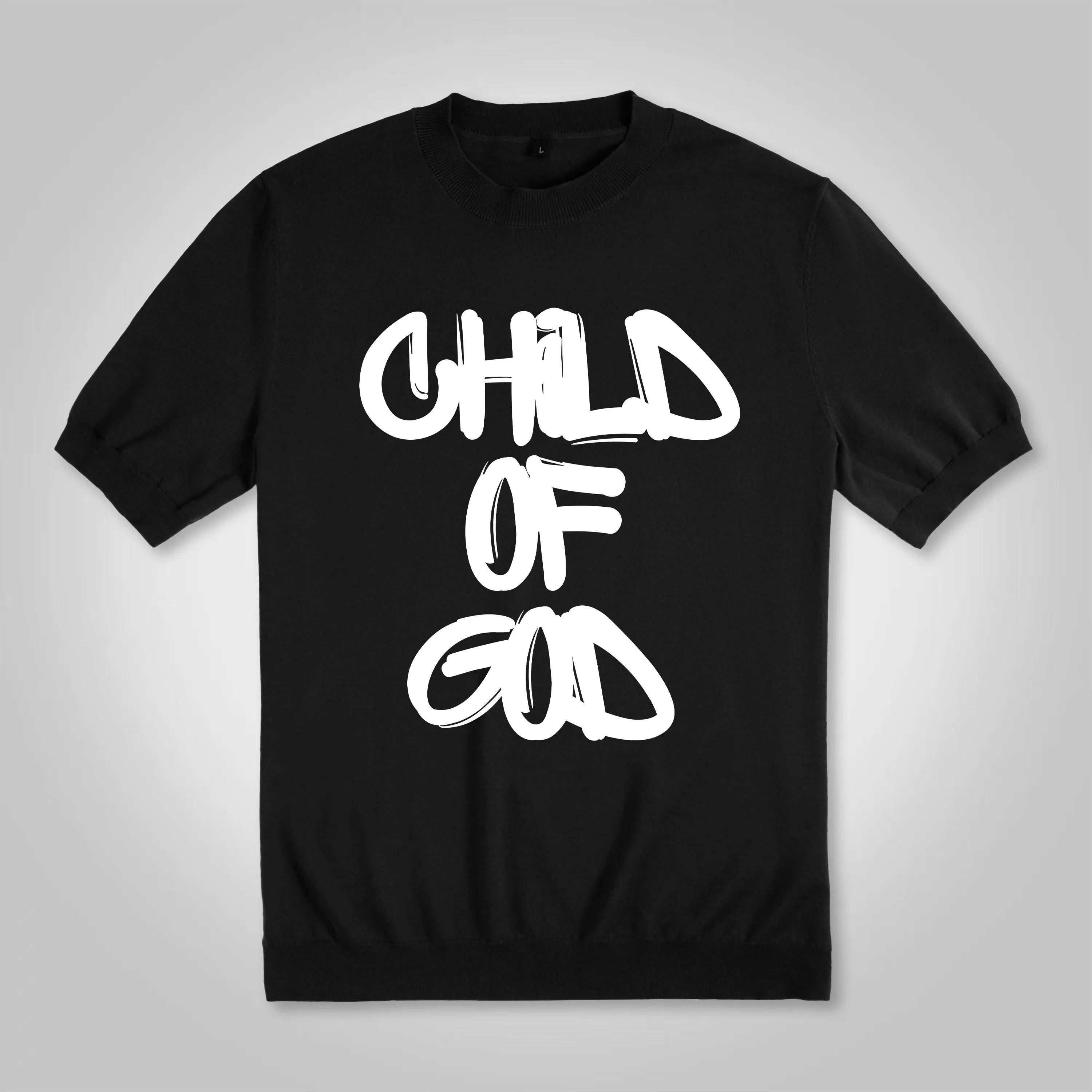 Blavra Vintage Child Of God Print Cotton Knitted T-shirt