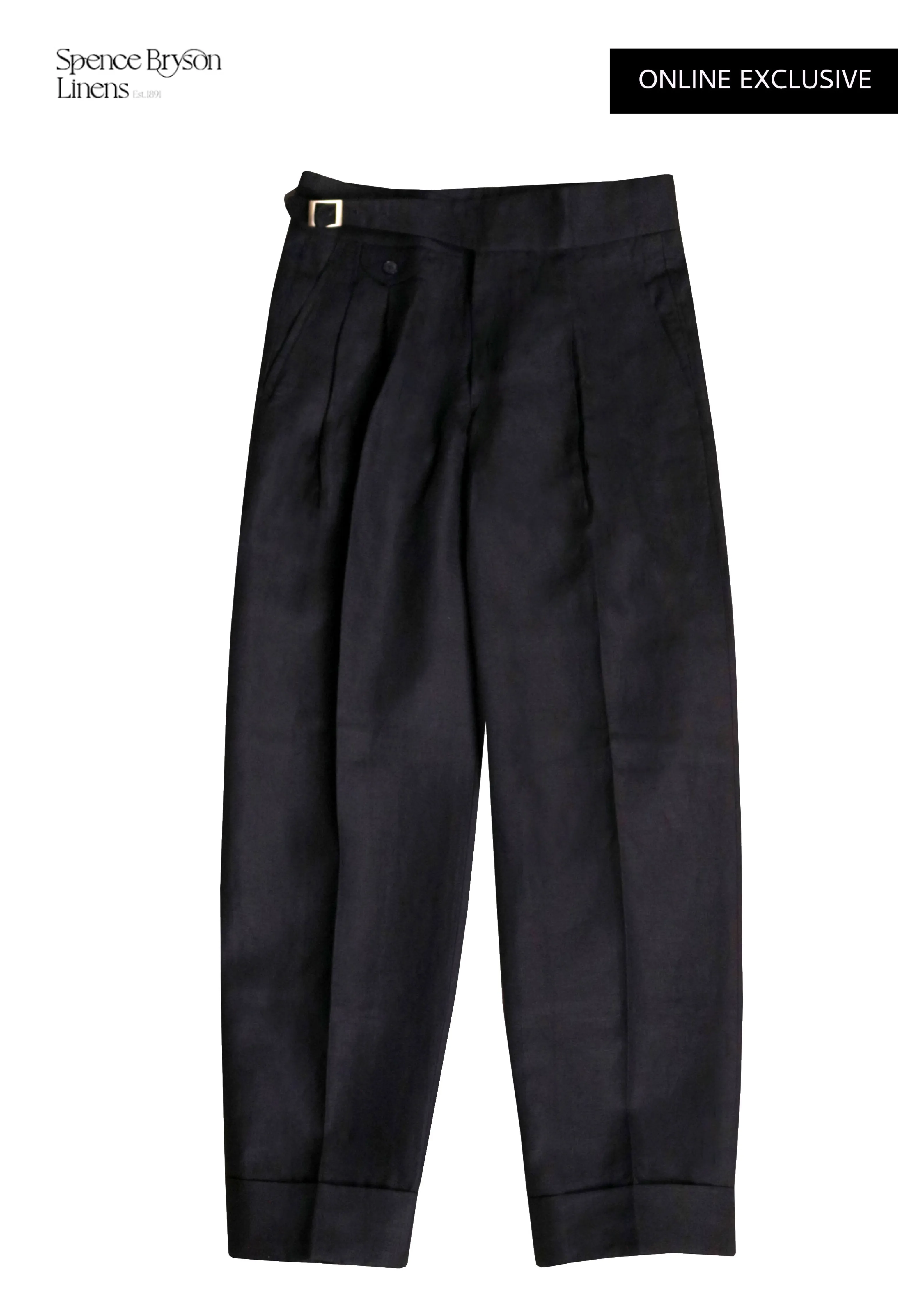 Charcoal Linen Gurkha Trousers