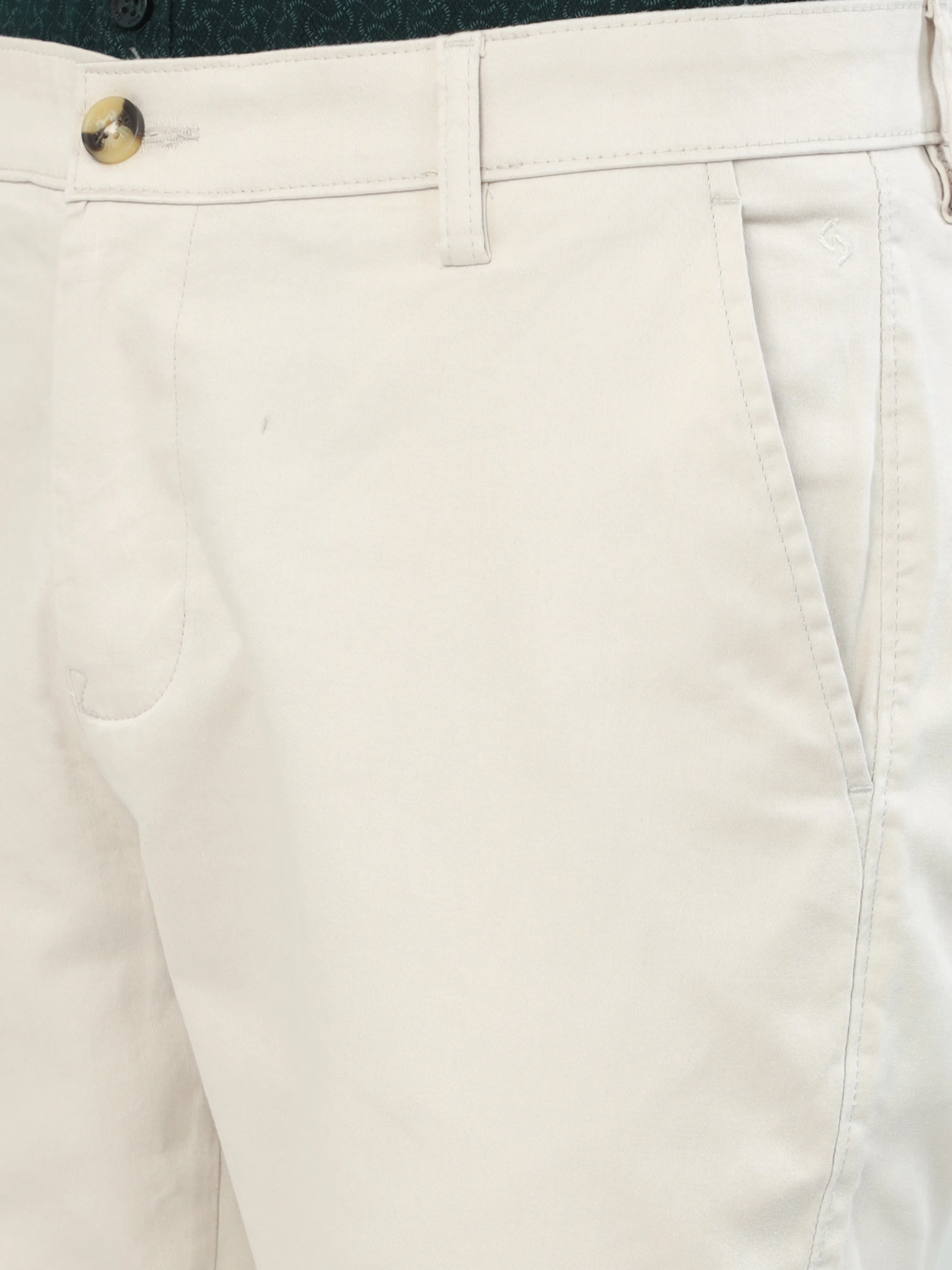 Classic Polo Men's   Moderate Fit Cotton Trousers | CR-TRS-SATIN-CREAM MF LY