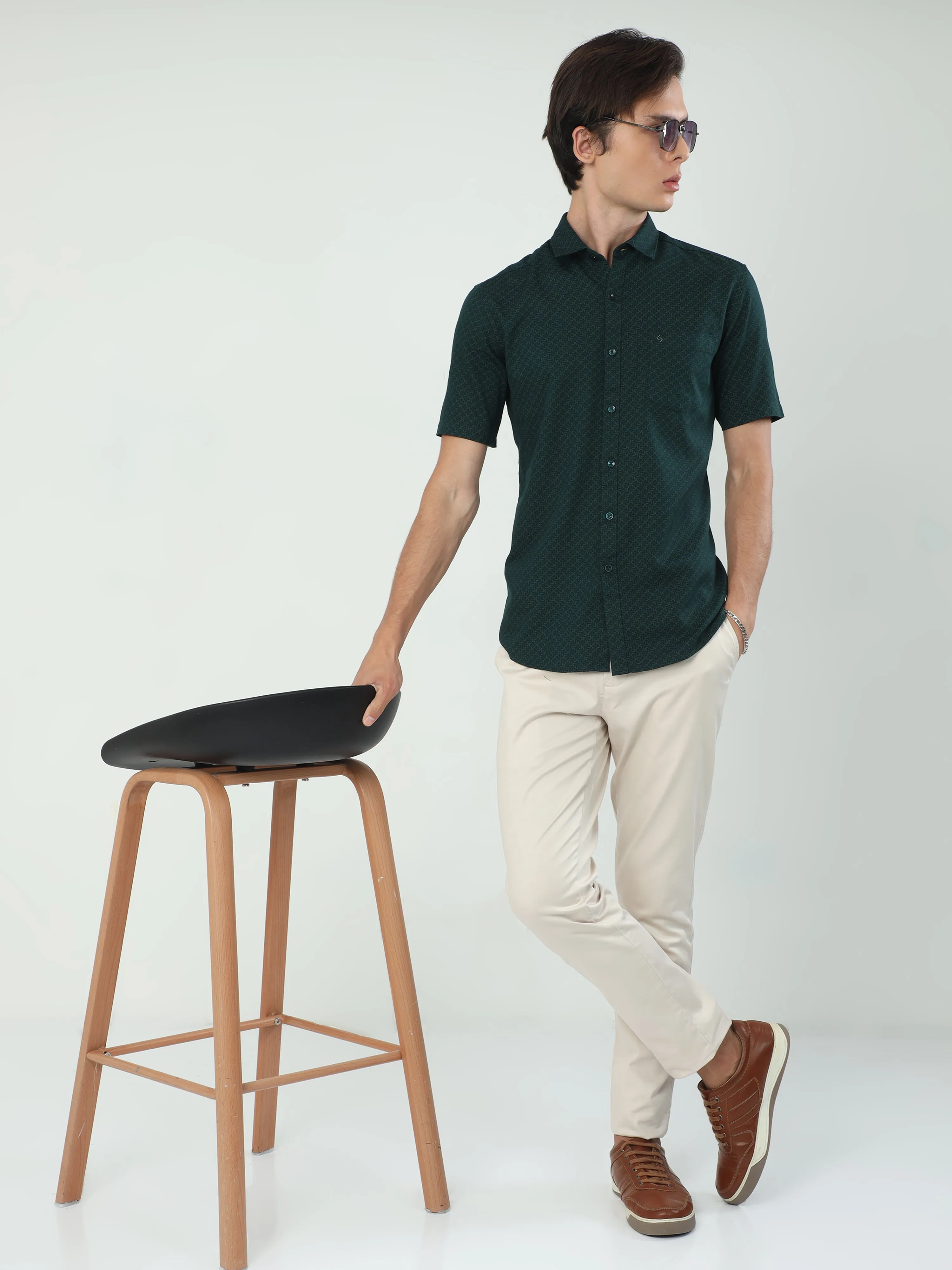 Classic Polo Men's   Moderate Fit Cotton Trousers | CR-TRS-SATIN-CREAM MF LY