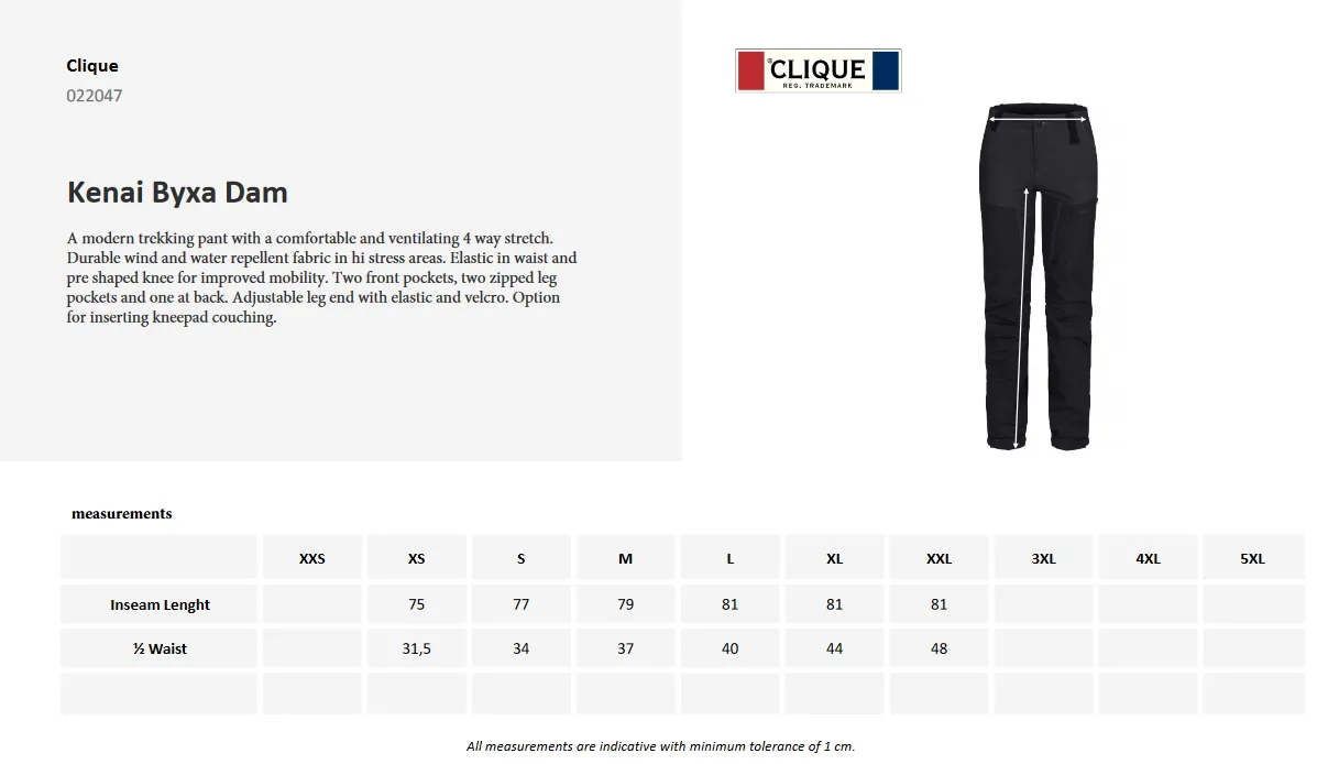 Clique Kenai Ladies Walking Trousers | Breathable | Stretch | Hiking | 3 Colours | XS-2XL