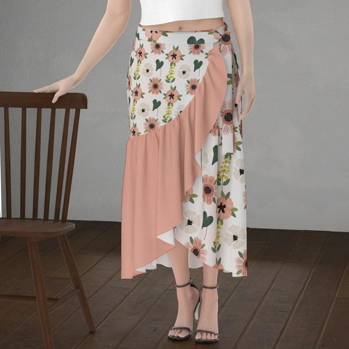 Coral Floral -  Women's Wrap Skirt
