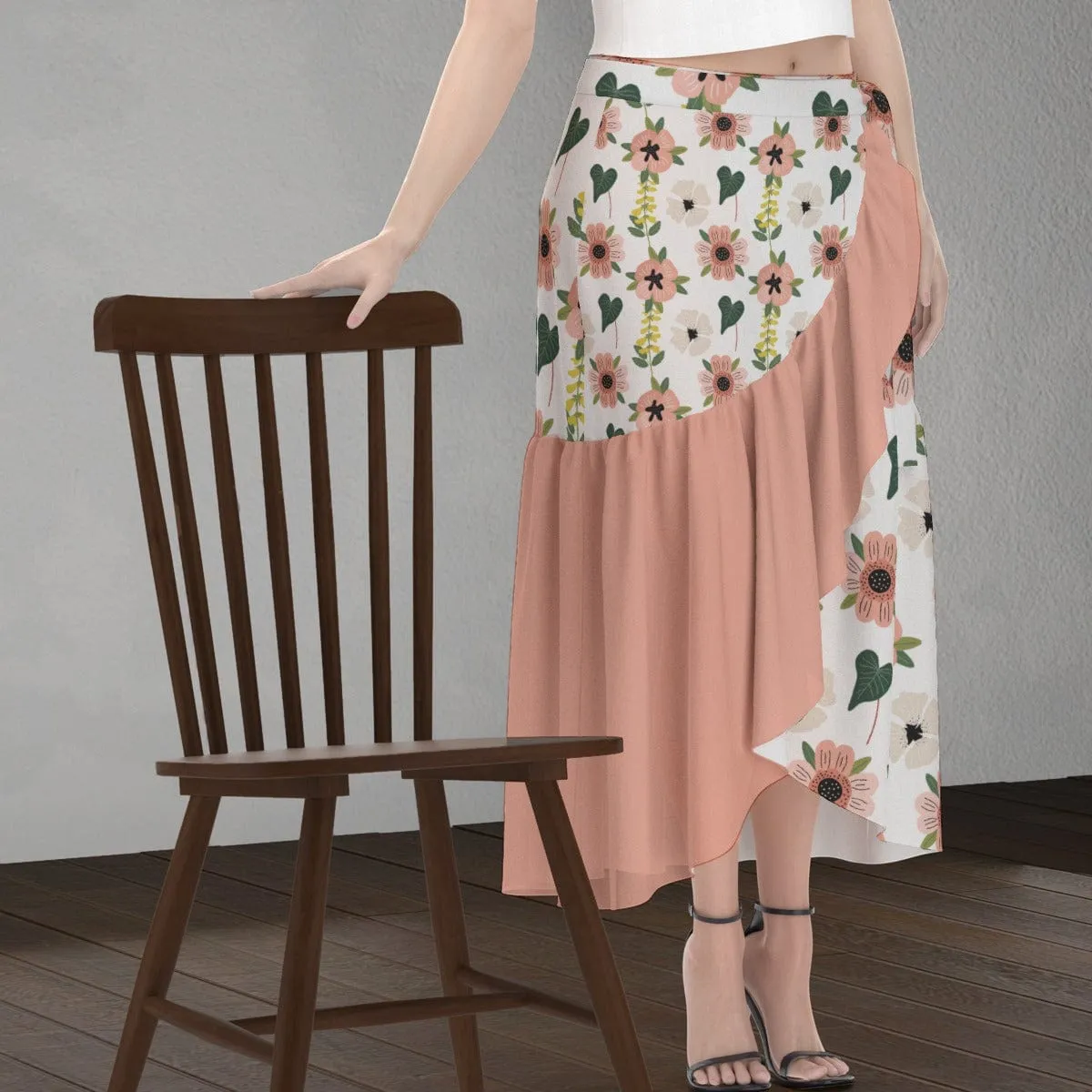 Coral Floral -  Women's Wrap Skirt
