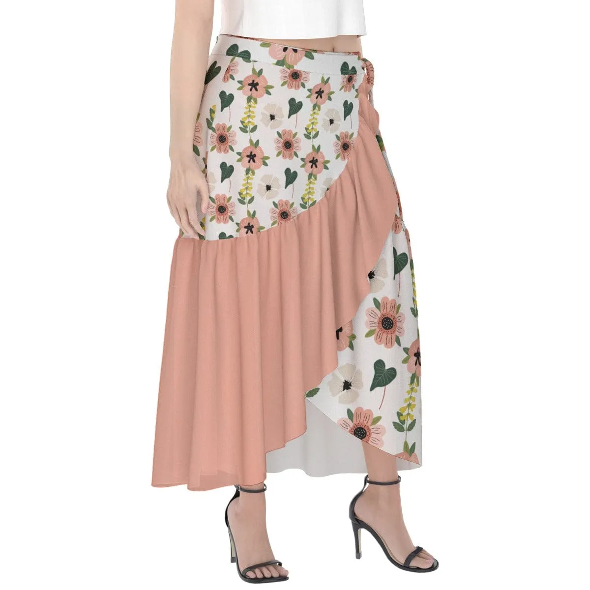 Coral Floral -  Women's Wrap Skirt