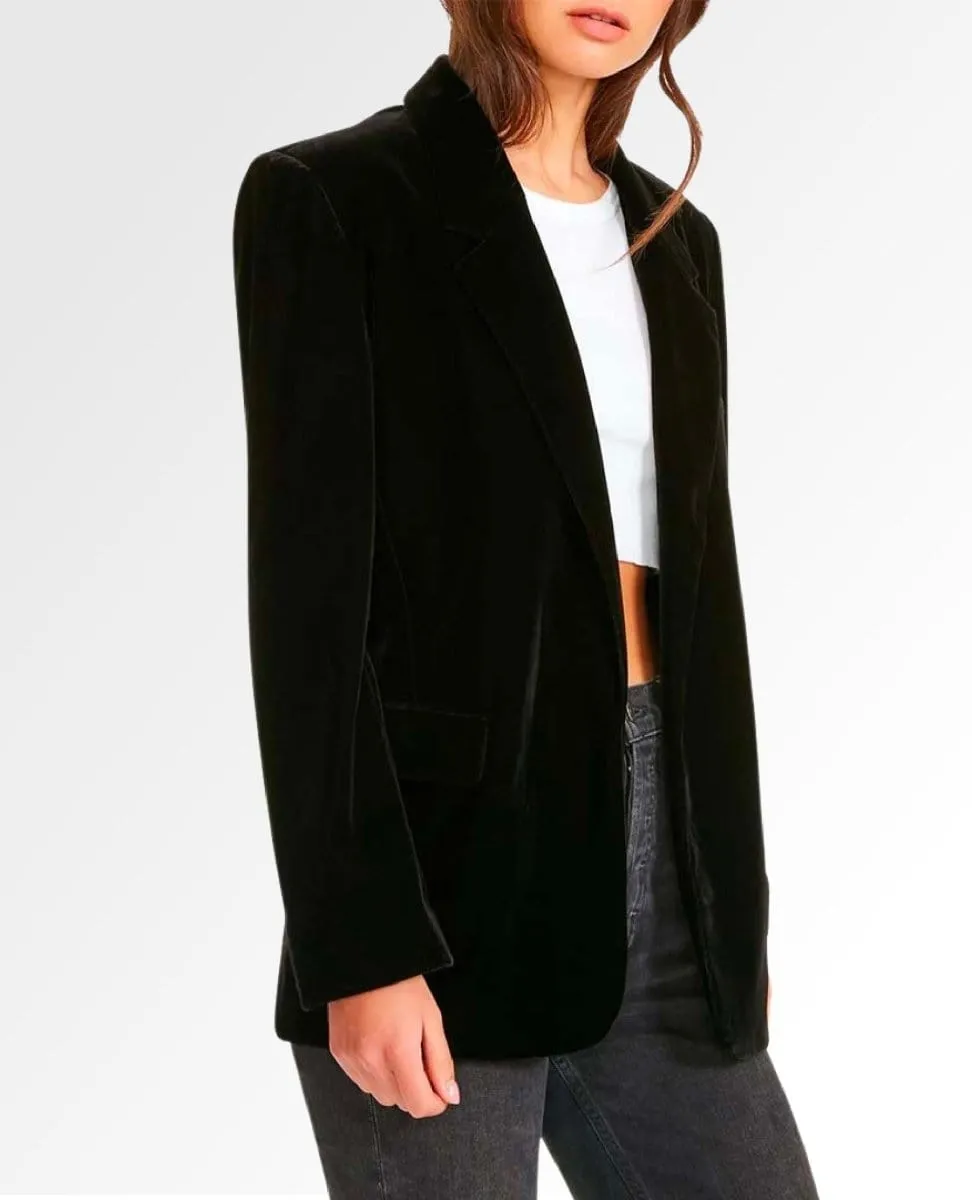 Crush A lot Velvet Blazer Black