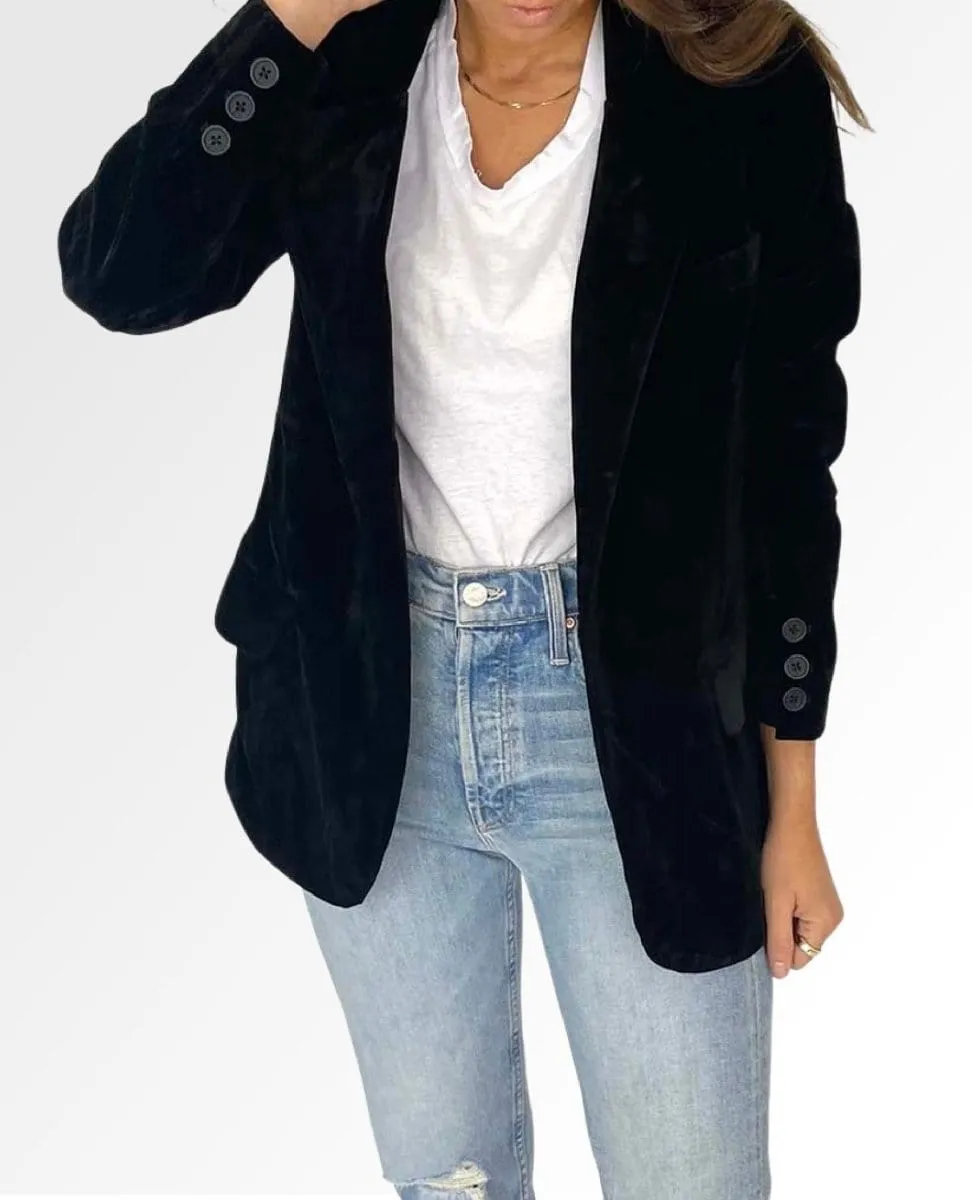 Crush A lot Velvet Blazer Black