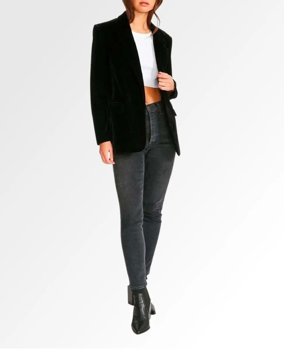 Crush A lot Velvet Blazer Black
