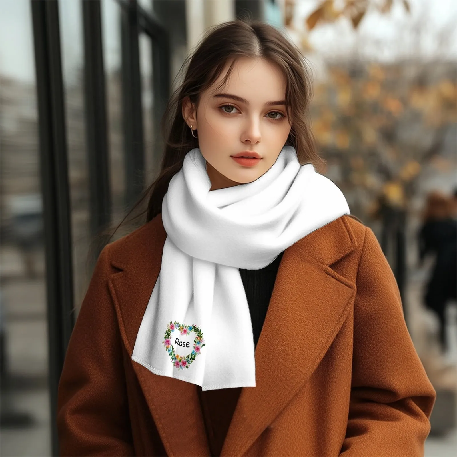 Custom Name Fluffy Scarf Soft&High Elasticity Winter Gift