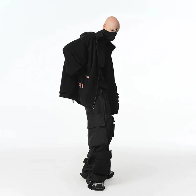 Detachable Zipper Hooded Oversized Jacket