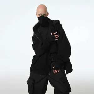 Detachable Zipper Hooded Oversized Jacket