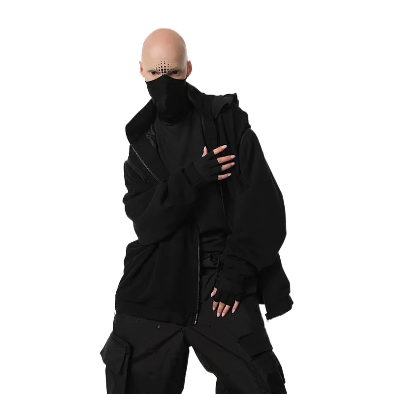 Detachable Zipper Hooded Oversized Jacket