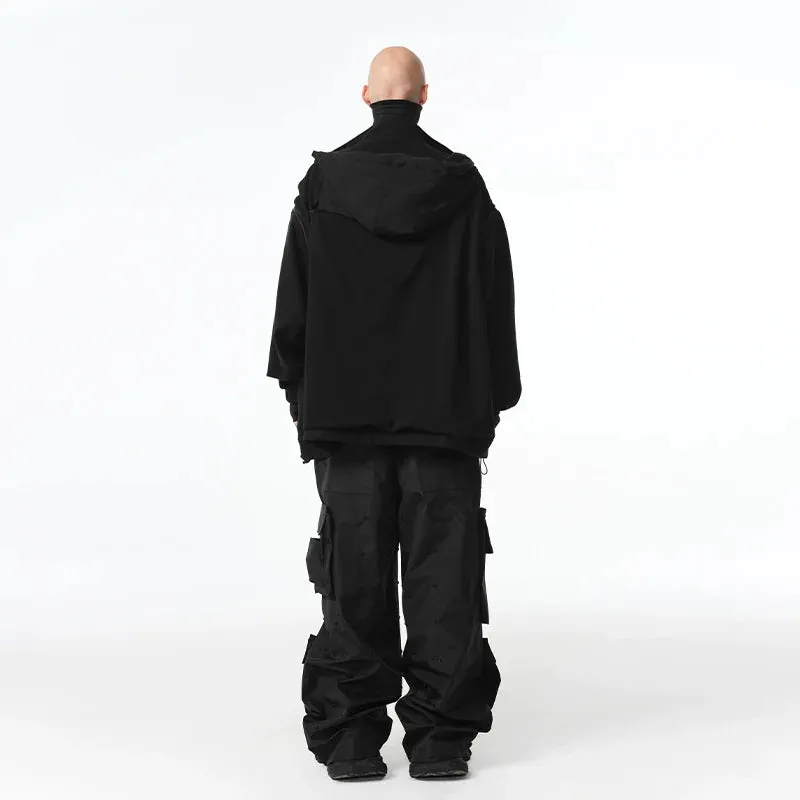 Detachable Zipper Hooded Oversized Jacket