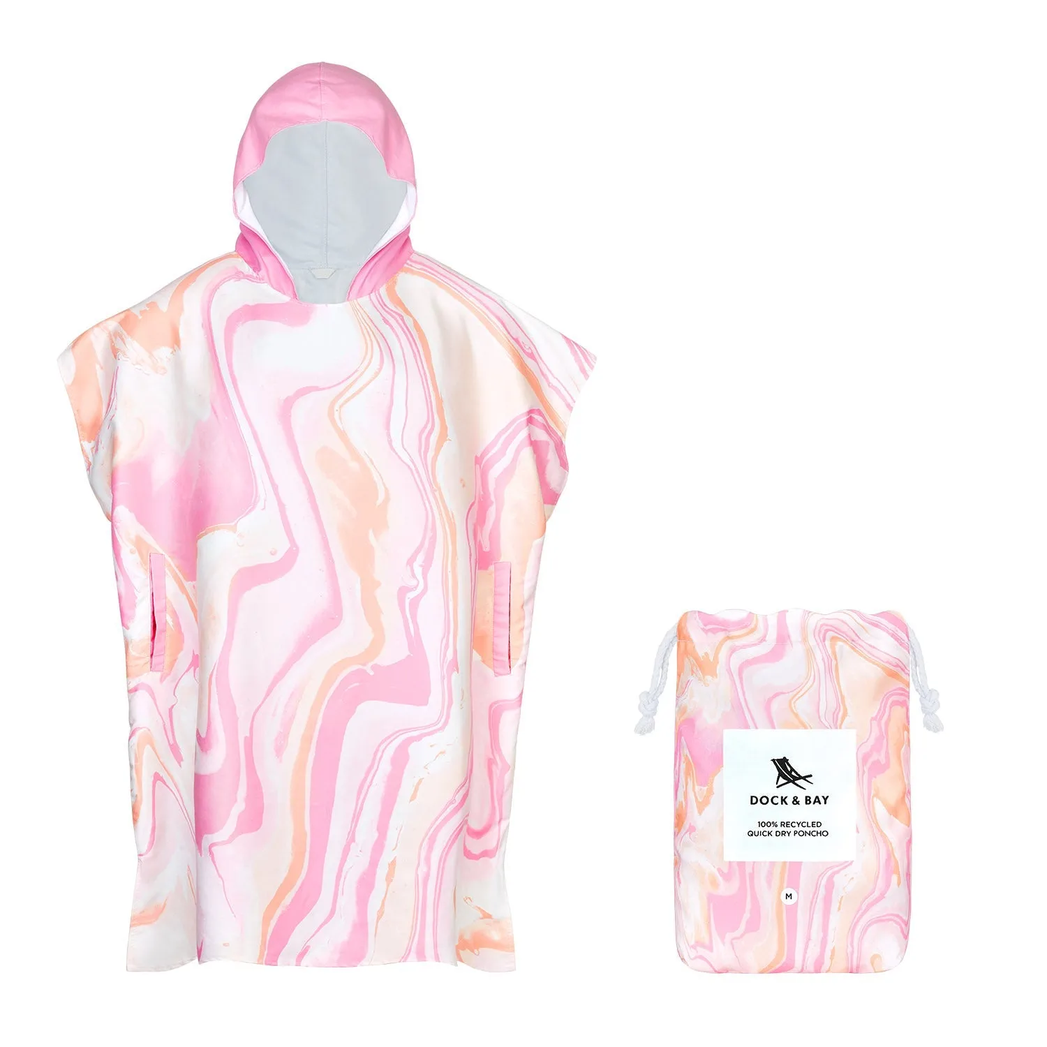 Dock & Bay Poncho Adults - Peach Melba - Customized Embroidery Personalized for You