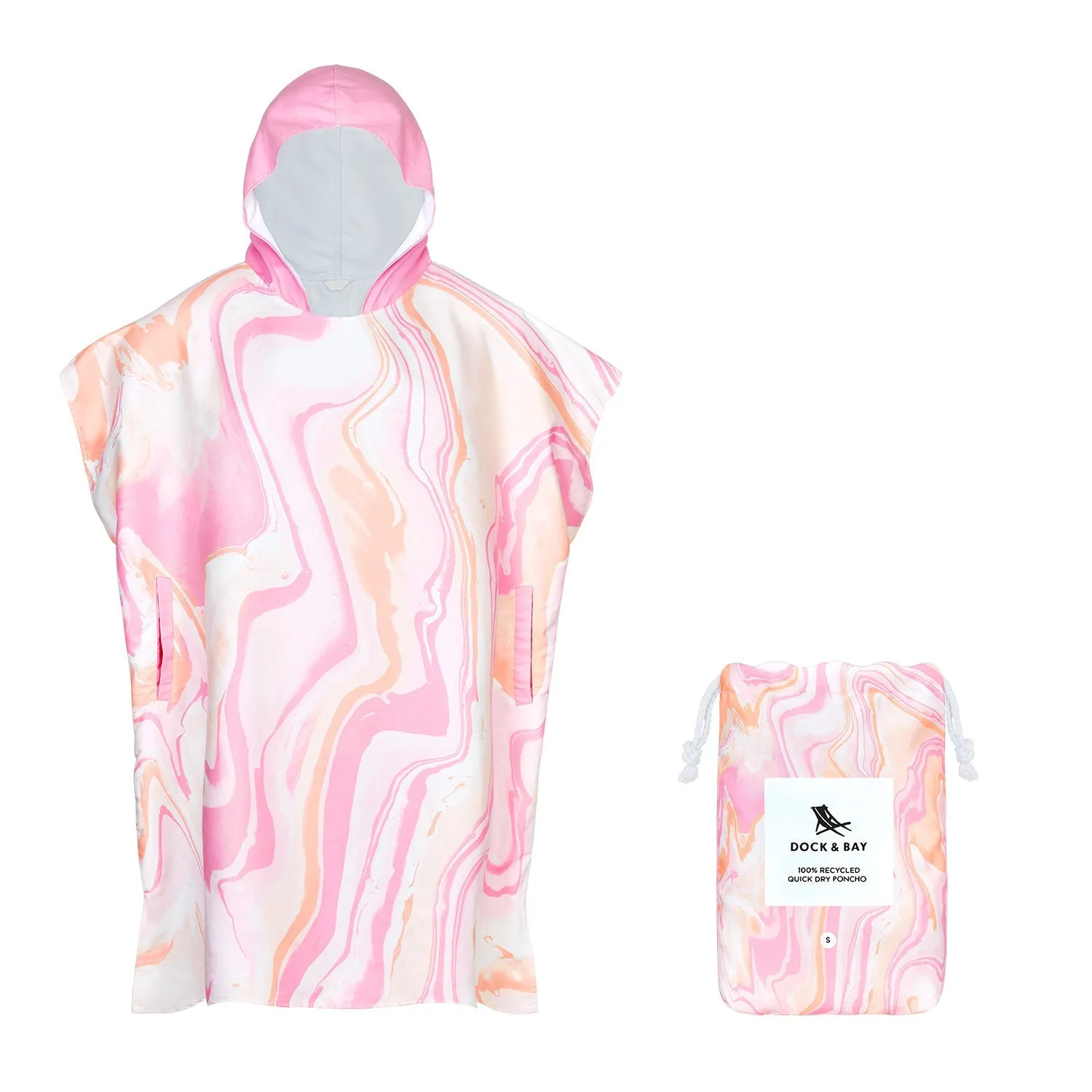 Dock & Bay Poncho Adults - Peach Melba - Customized Embroidery Personalized for You