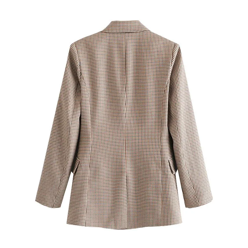 DOUBLE BREASTED CHECK BLAZER