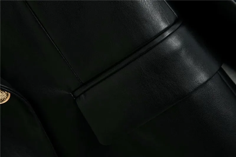 DOUBLE BREASTED LEATHER BLAZER