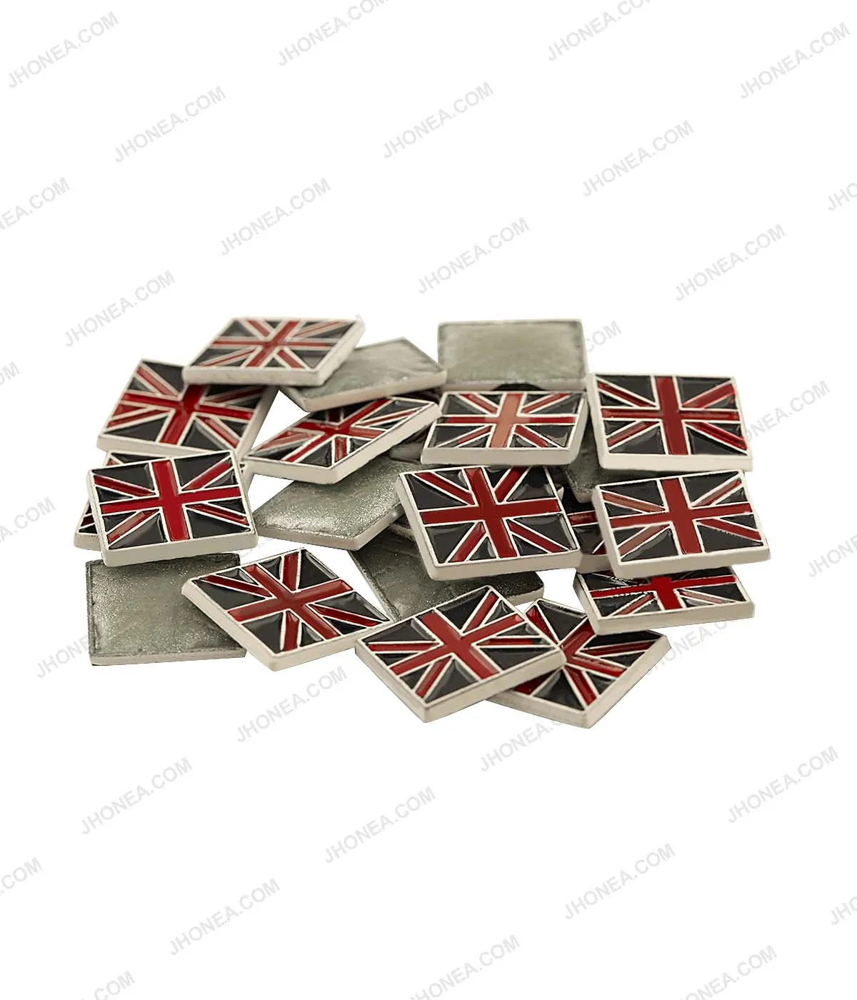 Enamel Tri-Color Square Shape Hotfix Studs for Shirts/Jackets