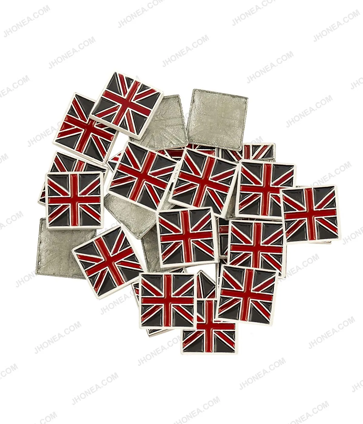 Enamel Tri-Color Square Shape Hotfix Studs for Shirts/Jackets