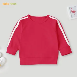 Fleece Sweatshirt  White Line-  Hot Pink