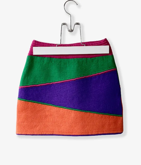 FUMIKA_UCHIDA/JACQUARD KNITTED MINI SKIRT(COLOR BLOCK)