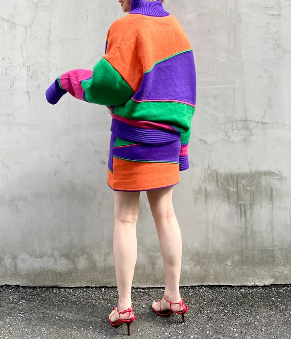 FUMIKA_UCHIDA/JACQUARD KNITTED MINI SKIRT(COLOR BLOCK)