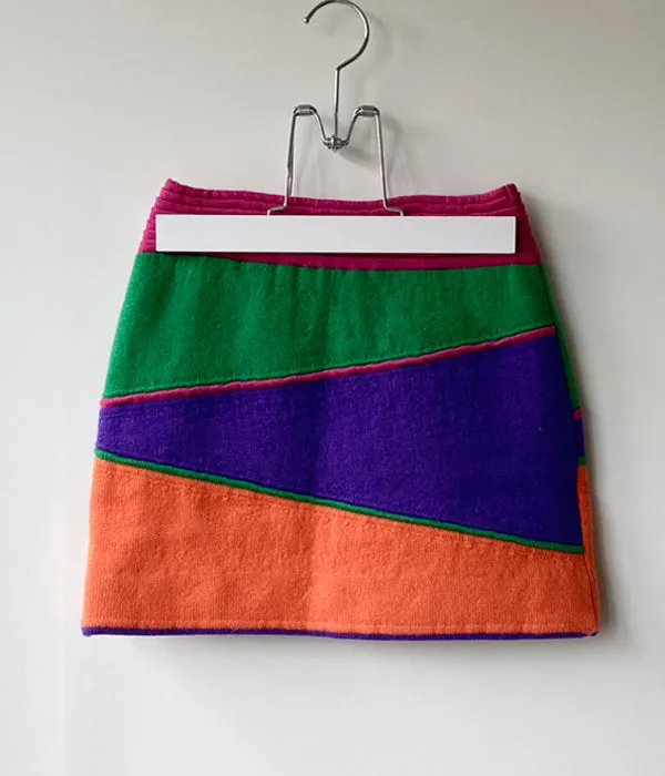 FUMIKA_UCHIDA/JACQUARD KNITTED MINI SKIRT(COLOR BLOCK)