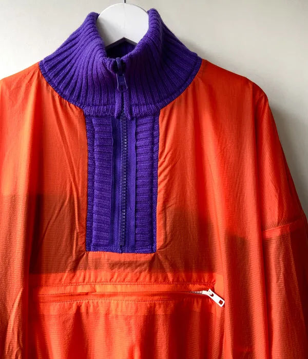 FUMIKA_UCHIDA/JACQUARD KNITTED OVERSIZED REVERSIBLE HALF ZIP JUMPER(COLOR BLOCK/ORANGE)