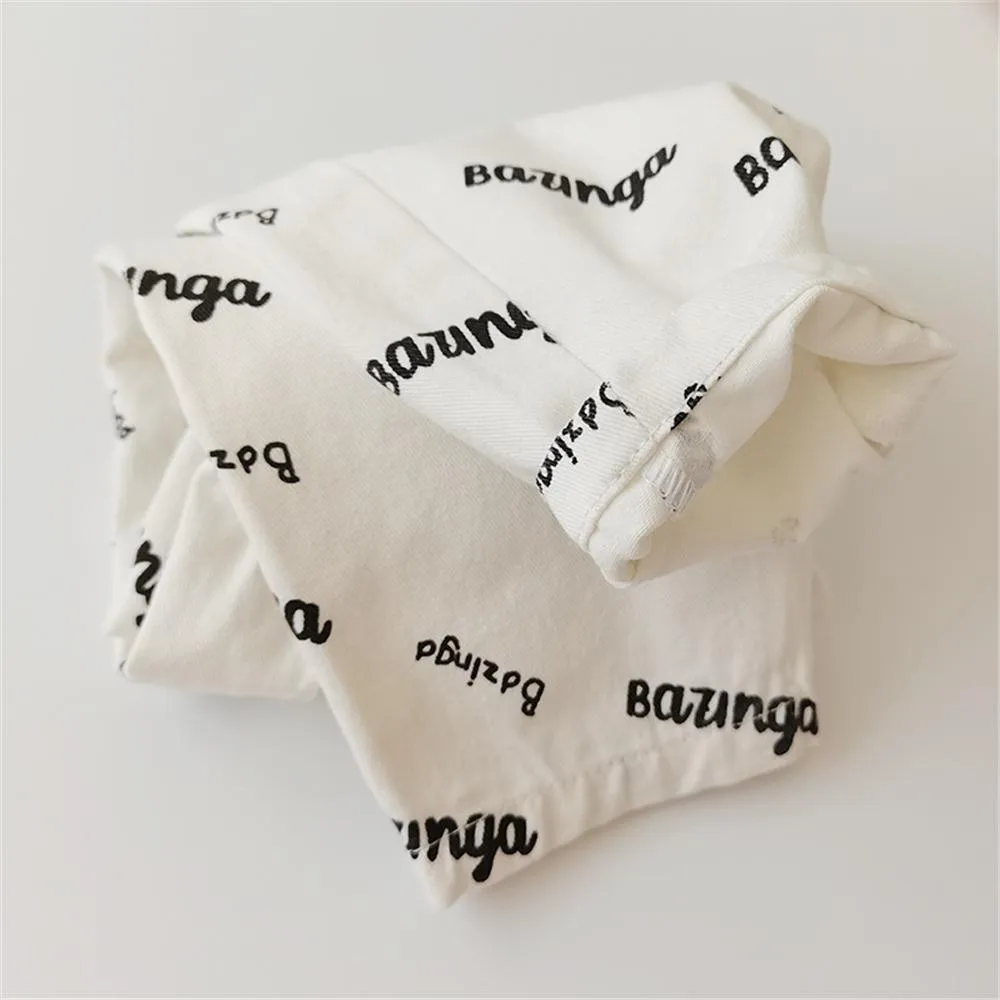 Girls Pocket Letter Printed Casual Trousers Cheap Childrens Clothes Wholesale