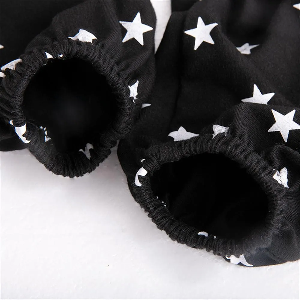 Girls Star Print Suspender Trousers