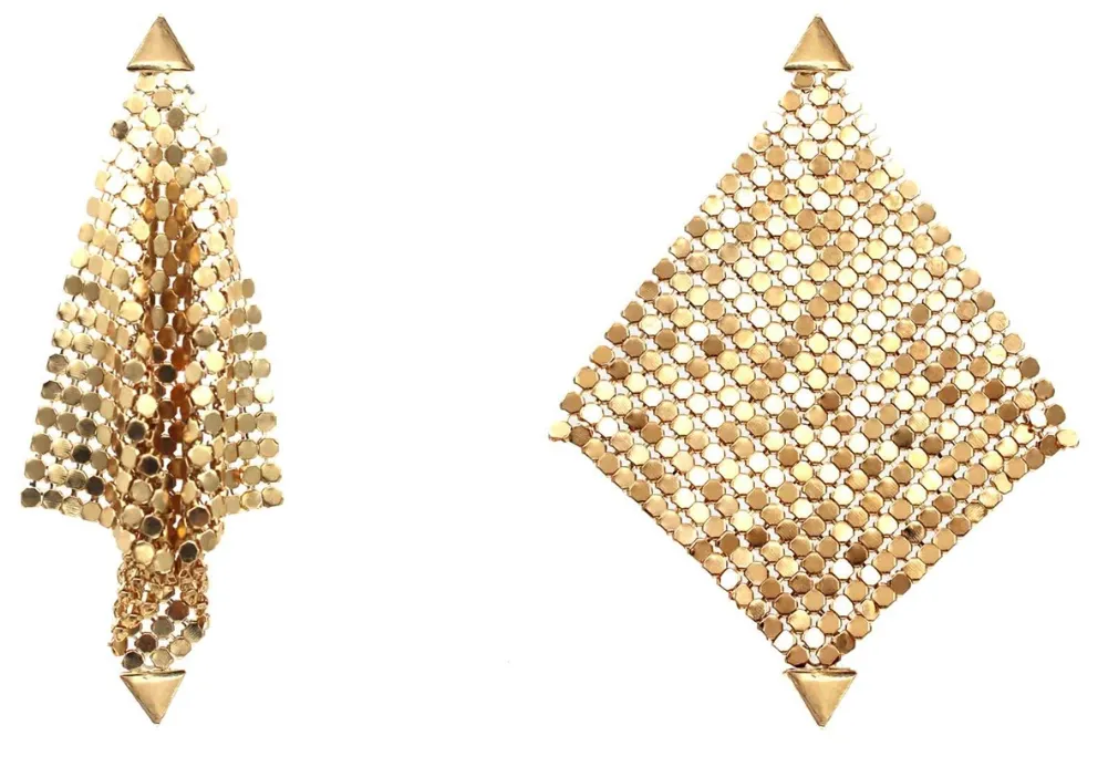 Gold Mesh Drop Earrings