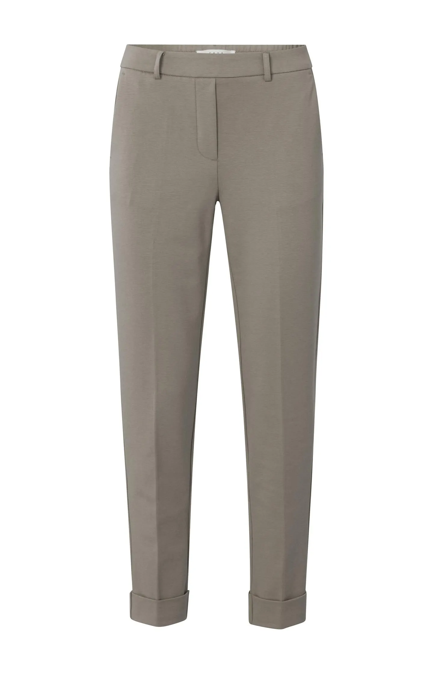 Jersey trousers with straight legs and elastic waistband