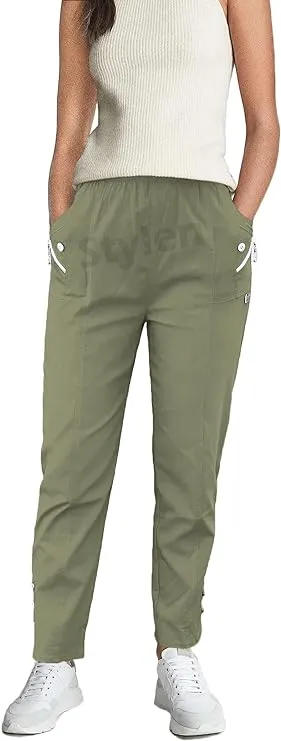 Khaki Women's Full Length Trouser