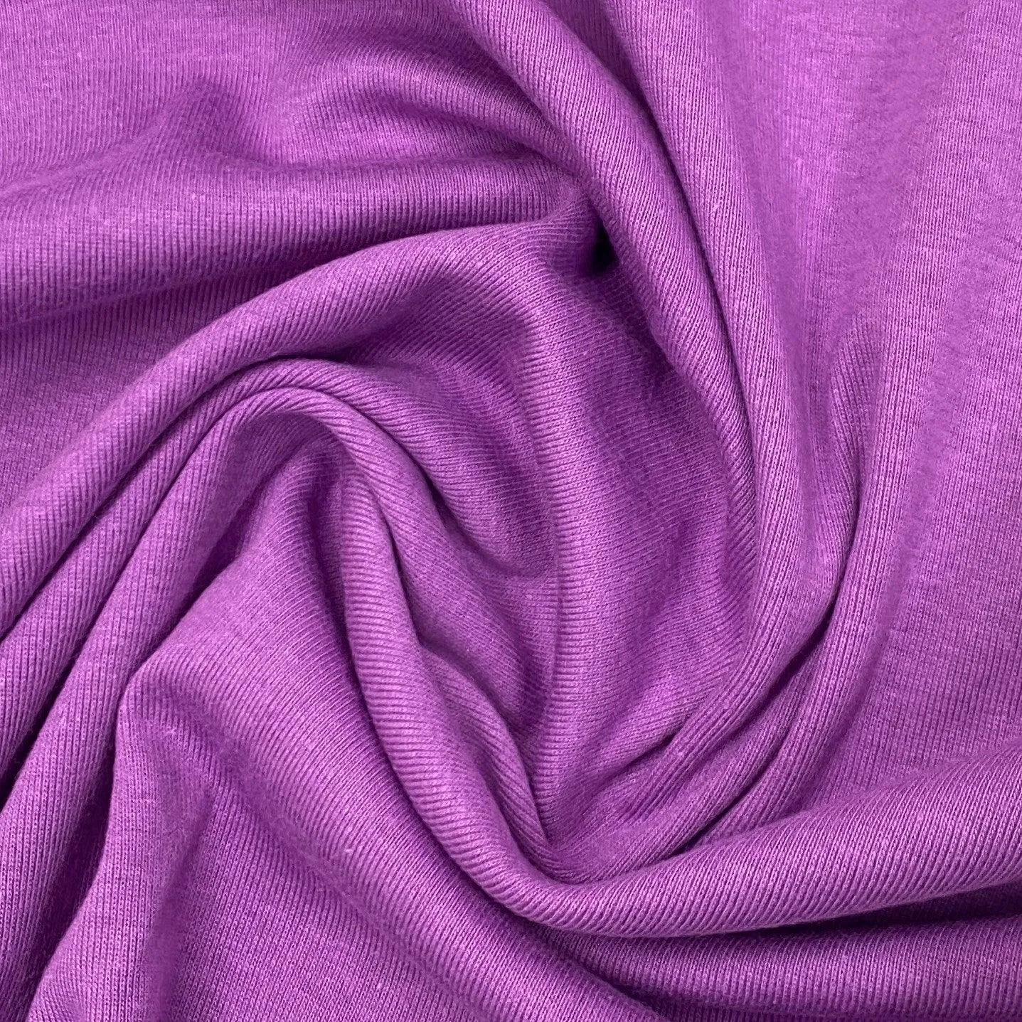 Light Plum Organic Cotton Rib Knit Fabric