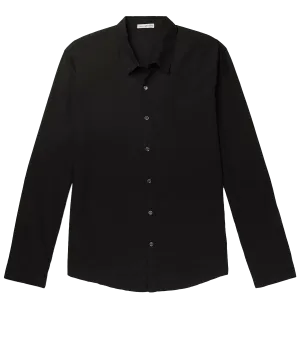 Matte Stretch Poplin Shirt in Black