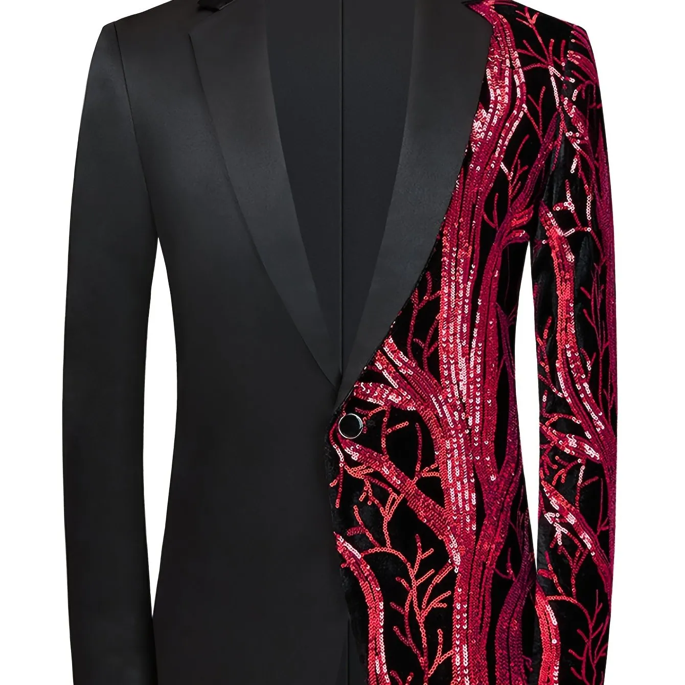 Men's Elegant 1 Button Lightweight Suit Jacket for Night Club Outfit