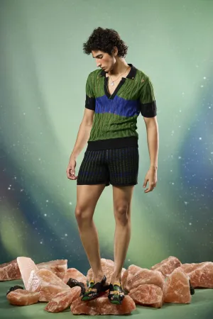 Midnight Mosaic Knitted Shorts