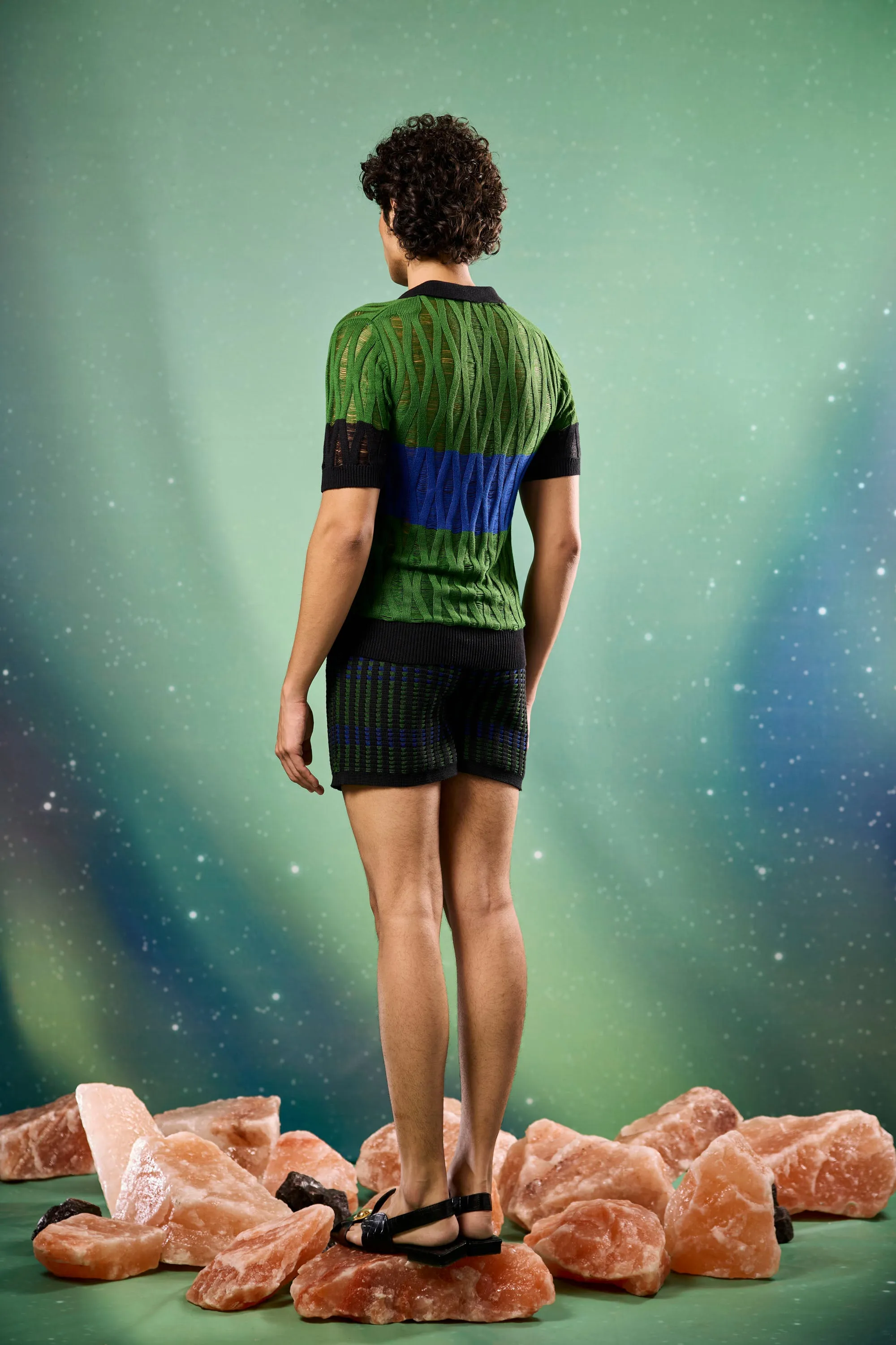 Midnight Mosaic Knitted Shorts