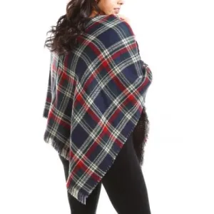 Multi Plaid Poncho