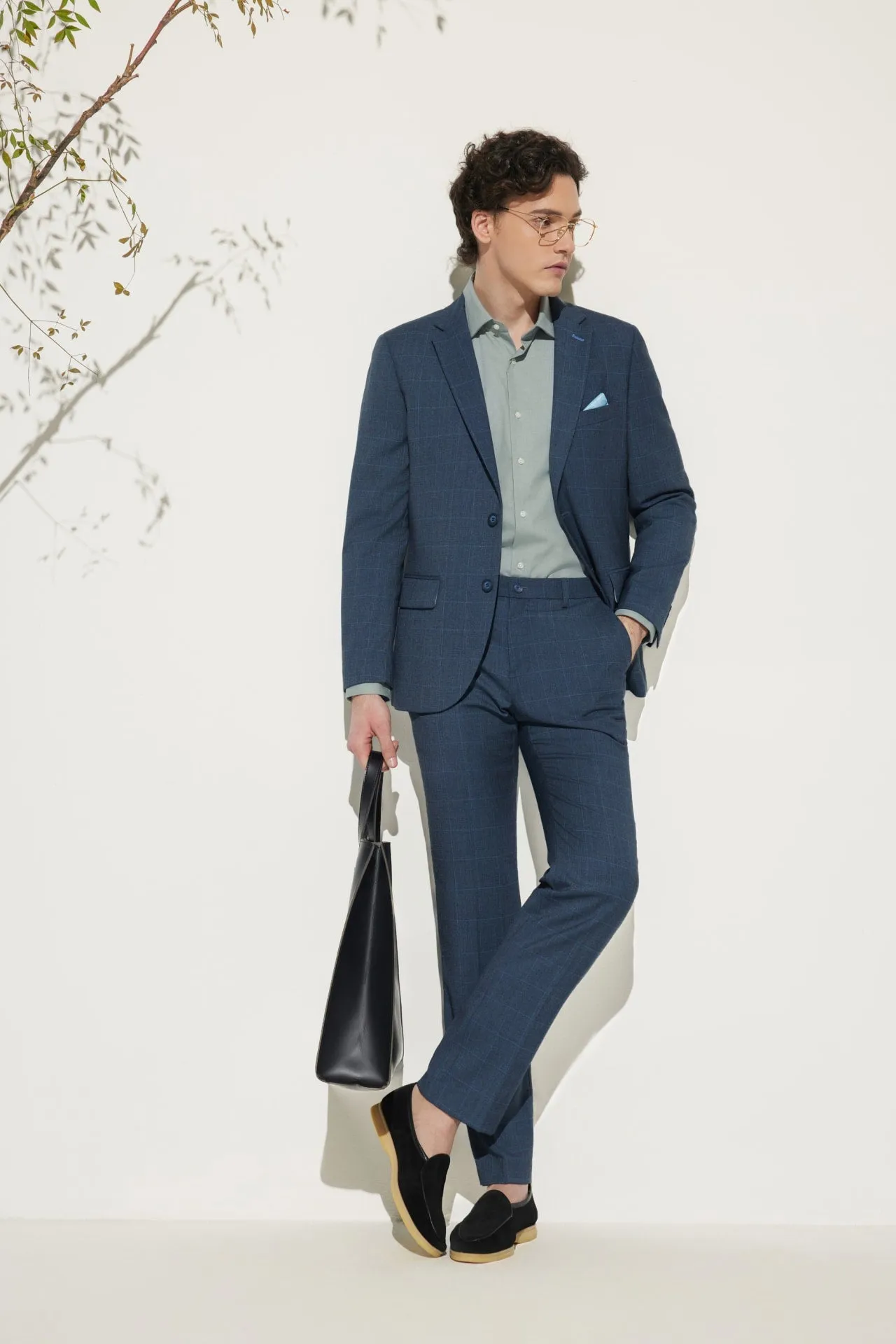 Multi-Way Stretch Smart Fit Check Suit Blazer